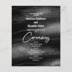 Budget Silver Wedding Program card. Flyer