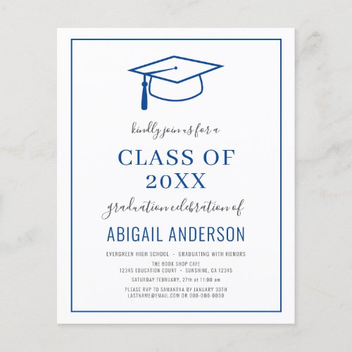 Budget Simple 2023 Graduation Photo Invitation Flyer