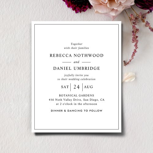 Budget Simple All_in_One Wedding Invitation
