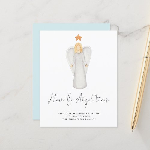 Budget Simple Angel Star Nativity Holiday Card