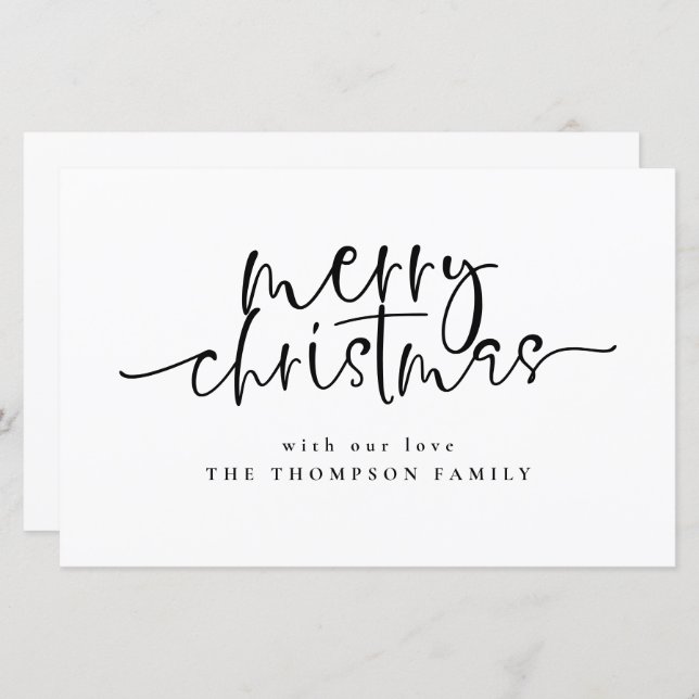 Budget Simple Any Color Merry Christmas Card (Front/Back)