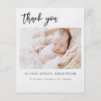 Budget Simple Baby Thank You Photo Collage Flyer