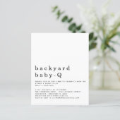 Budget Simple Backyard Baby Q BBQ Shower Invite (Standing Front)