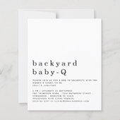 Budget Simple Backyard Baby Q BBQ Shower Invite (Front)
