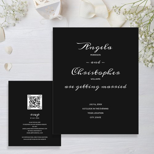 Budget Simple Black White Wedding All In One