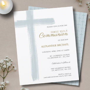 Budget Simple Blue Cross Boy First Holy Communion