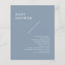 Budget Simple Blue Modern Baby Shower Invitation