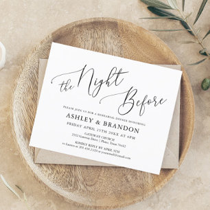 Budget Simple Calligraphy Rustic Rehearsal Dinner