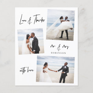 Budget Simple Collage Wedding Thank You Flyer