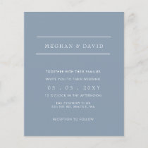 Budget Simple Dusty Blue Wedding  Invitation