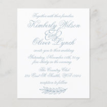 Budget Simple Dusty Blue Wedding Invitation