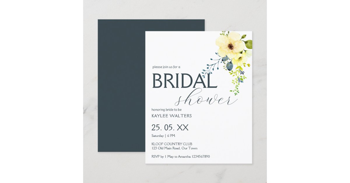 Budget simple elegant bridal shower invitation Zazzle