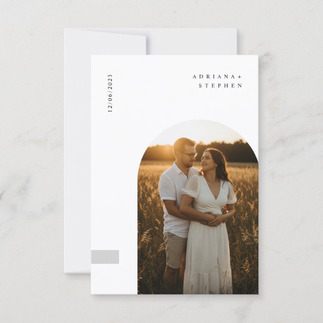 Budget Simple Elegant Minimalist Photo Wedding Invitation (Front)