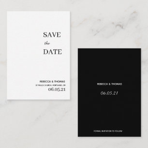 budget simple elegant non photo save the date note card