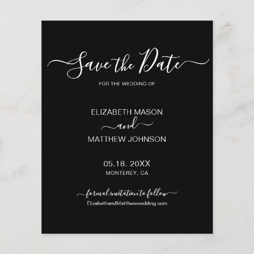 Budget Simple Elegant Script Save The Date Flyer