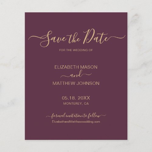 Budget Simple Elegant Script Save The Date Flyer