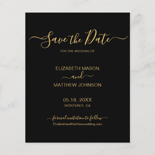 Budget Simple Elegant Script Save The Date Flyer