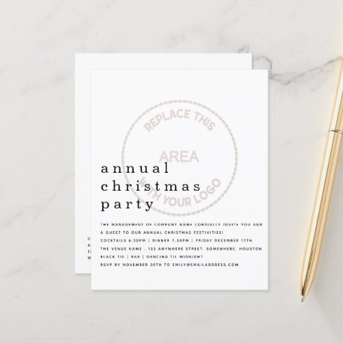 Budget Simple Employee Holiday Party Small Invite