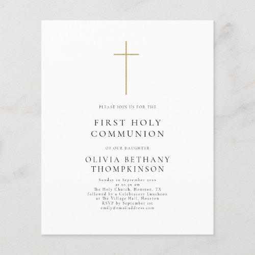 Budget Simple Gold Cross First Holy Communion