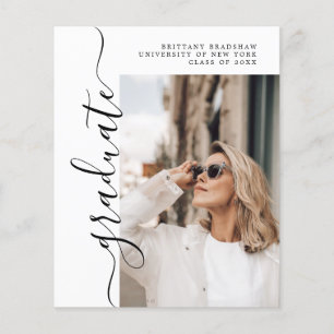 Budget Simple Graduate Chic Photo Graduation Card