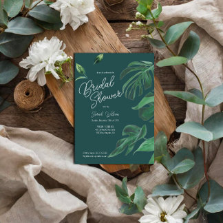 Budget Simple Greenery Script Bridal Shower Invitation