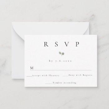 Budget Simple Greenery Wedding Response Rsvp Card by Beanhamster at Zazzle