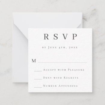 Budget Simple Grey Modern Wedding Rsvp Card by Beanhamster at Zazzle