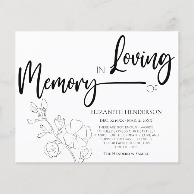 Budget Simple in loving memory Sympathy  Flyer (Front)