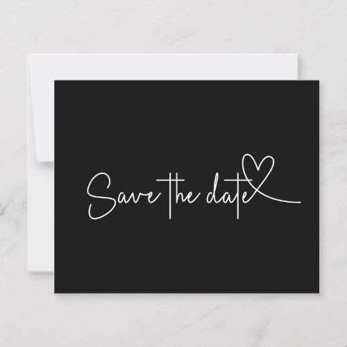Budget Simple Minimal Black  White Save the Date