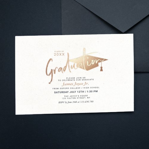 Budget Simple Minimal Graduation Party Invitations Flyer