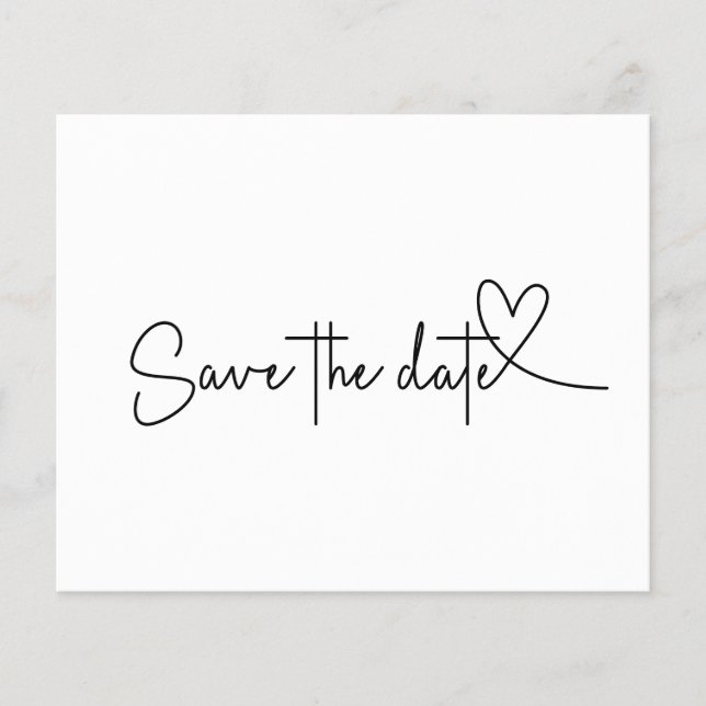 Budget Simple Minimal Plain White Save the Date (Front)