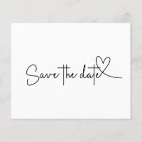 Budget Simple Minimal Plain White Save the Date