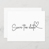 Budget Simple Minimal Plain White Save the Date (Front/Back)