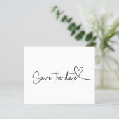 Budget Simple Minimal Plain White Save the Date (Standing Front)