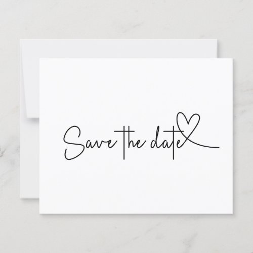 Budget Simple Minimal Plain White Save the Date