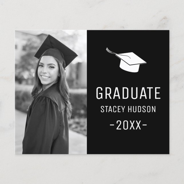 Budget Simple Minimalist Grad Announcement (Front)