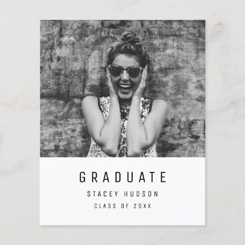 Budget Simple Minimalist Grad Announcement Flyer