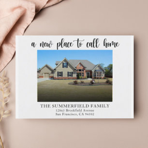 Budget Simple Minimalist Photo Moving Announcement Postcard