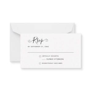 BUDGET Simple Minimalist RSVP Wedding Note Card