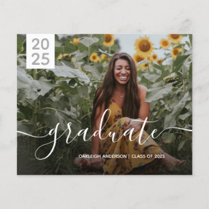 Budget Simple Modern 2 Photo Grad Announcement