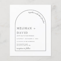 Budget Simple Modern Arch Wedding Invitation
