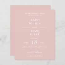 Budget Simple Modern Blush Wedding Invitation