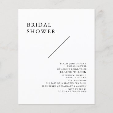 Budget Simple Modern Bridal Shower Invitation