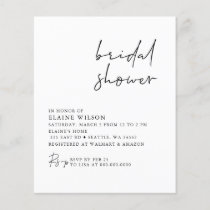 Budget Simple Modern Bridal Shower Invitation