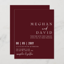 Budget Simple Modern Burgundy Wedding Invitation