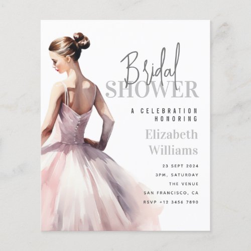 BUDGET Simple Modern Chic Bridal Shower Invitation
