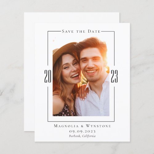 BUDGET Simple Modern Frame Wedding  Save The Date