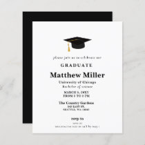 Budget Simple Modern Graduation Invitation