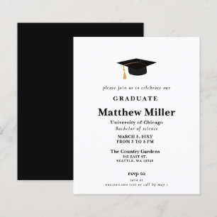 Budget Simple Modern Graduation Invitation