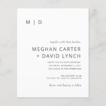 Budget Simple Modern Monogram Wedding Invitation